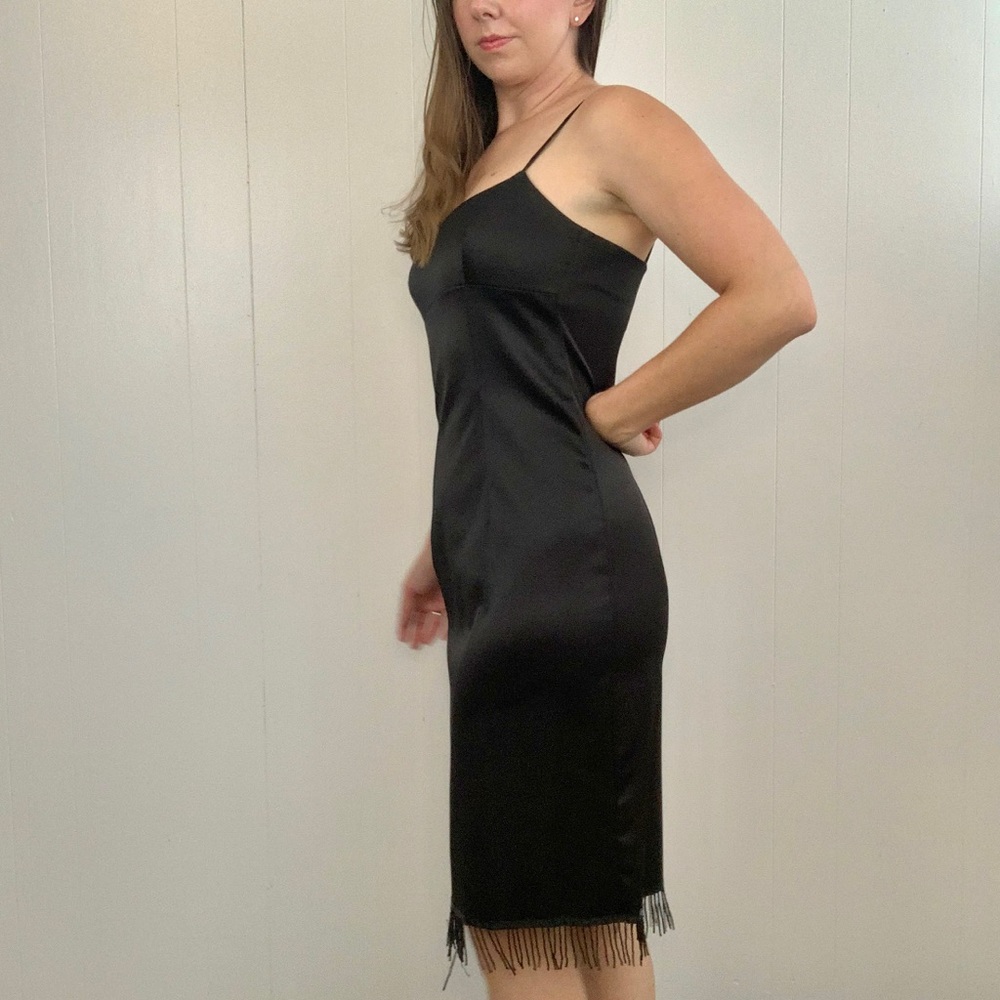 VINTAGE Little Black Dress Beaded Hem | C14 - Picture 8 of 13